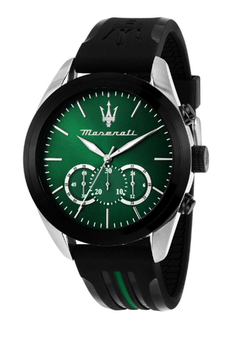 Maserati Men's Green Sunray Dial Black Green Plastic Watch - 45 MM - R8871612043 - Image 1