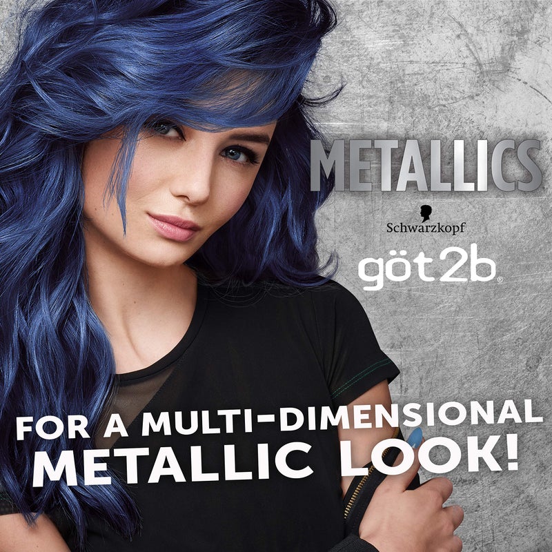got2b Metallics Permanent Hair Dye, Blue Mercury M67, Hair Color for Women & Men, Formulated with Metallic-Shine Booster for Cool, Shimmering Tones, Lasts Up to 30 Washes, 1 Kit - Image 2