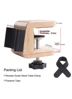 SYOSI Wooden Guitar Stand Holder, Portable Neck Rest Cradle Adjustable Desk Edge Clamp Fits Table Tops up to 3.5cm Thick, Holds Single Acoustic, Electric Guitar, Bass  - Image 3