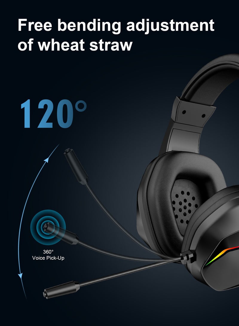 2.4GHz Wireless Gaming Headset Bluetooth 5.4 Gaming Headphones with Noise Canceling Mic, Stereo Sound for for PS5,PS4,Xbox,switch,PC,&mobile device W/3.5mm plug - Image 3