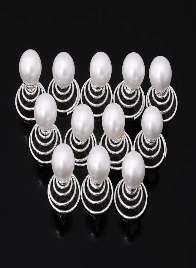 EPARTY إي بارتي - 20 قطعة من دبابيس الشعر الحلزونية المرصعة بأحجار الراين والكريستال واللؤلؤ الصناعي، دبابيس شعر حلزونية، دبابيس شعر ملفوفة، دبابيس شعر على شكل كعكة - Image 1