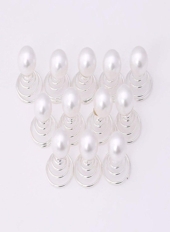 EPARTY إي بارتي - 20 قطعة من دبابيس الشعر الحلزونية المرصعة بأحجار الراين والكريستال واللؤلؤ الصناعي، دبابيس شعر حلزونية، دبابيس شعر ملفوفة، دبابيس شعر على شكل كعكة - Image 2