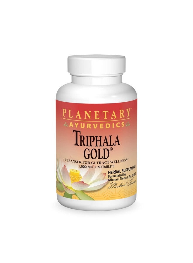 PLANETARY HERBALS Triphala Gold Ayurvedic Herbal Supplement, 1000 Mg, 60 Count - Image 1