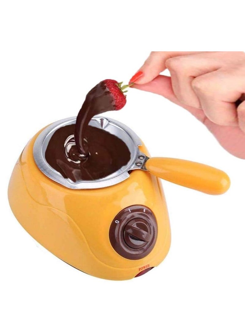 Chocolatier وعاء كهربائي لذوبان الشوكولاتة والحلويات، آلة ذوبان مع مجموعة قوالب DIY للزبدة والشوكولاتة والجبن والكريمة والكراميل والحلويات (أصفر) - Image 1