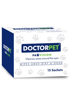 DOCTERPET Doctor Pet PawVision Wipes 15's – 99% Water Content, Fragrance Free, Hypoallergenic, Cleans Areas Around Eyes, Extra Large Wipes for Daily Cleansing  - Image 1