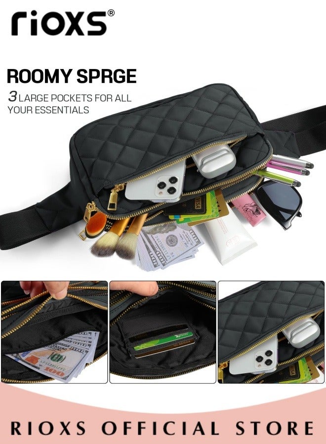 RIOXS Casual Large Capacity Waist Pack Multi-functional Sports Mobile Phone Bag for Men and Women Lightweight Waterproof Daypack with Multi Pockets for Travel Hiking - Image 2