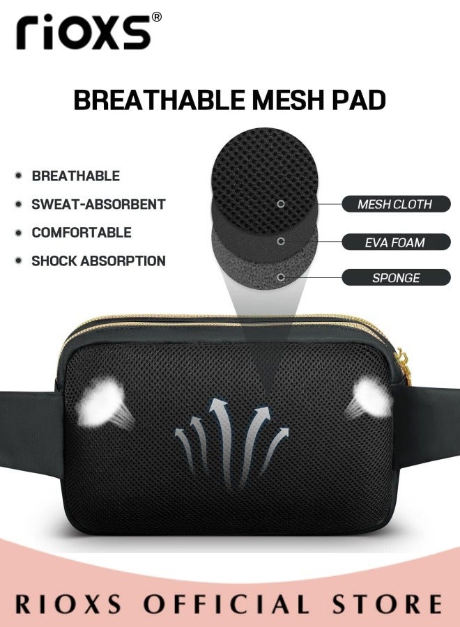 RIOXS Casual Large Capacity Waist Pack Multi-functional Sports Mobile Phone Bag for Men and Women Lightweight Waterproof Daypack with Multi Pockets for Travel Hiking - Image 3