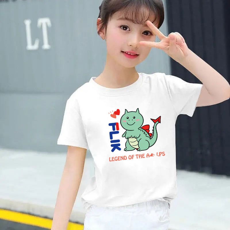 Children's Short-Sleeved Cotton T-Shirt Boys and Girls Tops Breathable Round Neck Printed Summer Half-Sleeved Suitable for Small and Medium-Sized Kidsren - Image 2