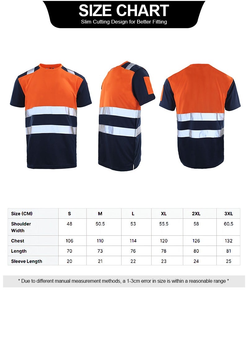Zuolaya - Safety Shirts for Men Reflective High Visibility Quick Dry Short Sleeve Construction Work T Shirts Green/Black - Image 1
