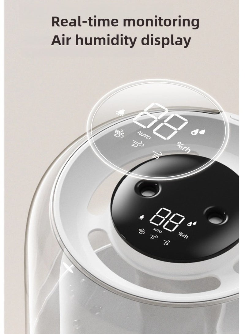كيلا مرطب هواء سعة 4 لتر مع ضوء وشاشة عرض للرطوبة، مرطب ومنقي هواء مع فوهتين ووظيفة الإضاءة الليلية، 20 ساعة، هادئ (أبيض) - Image 4