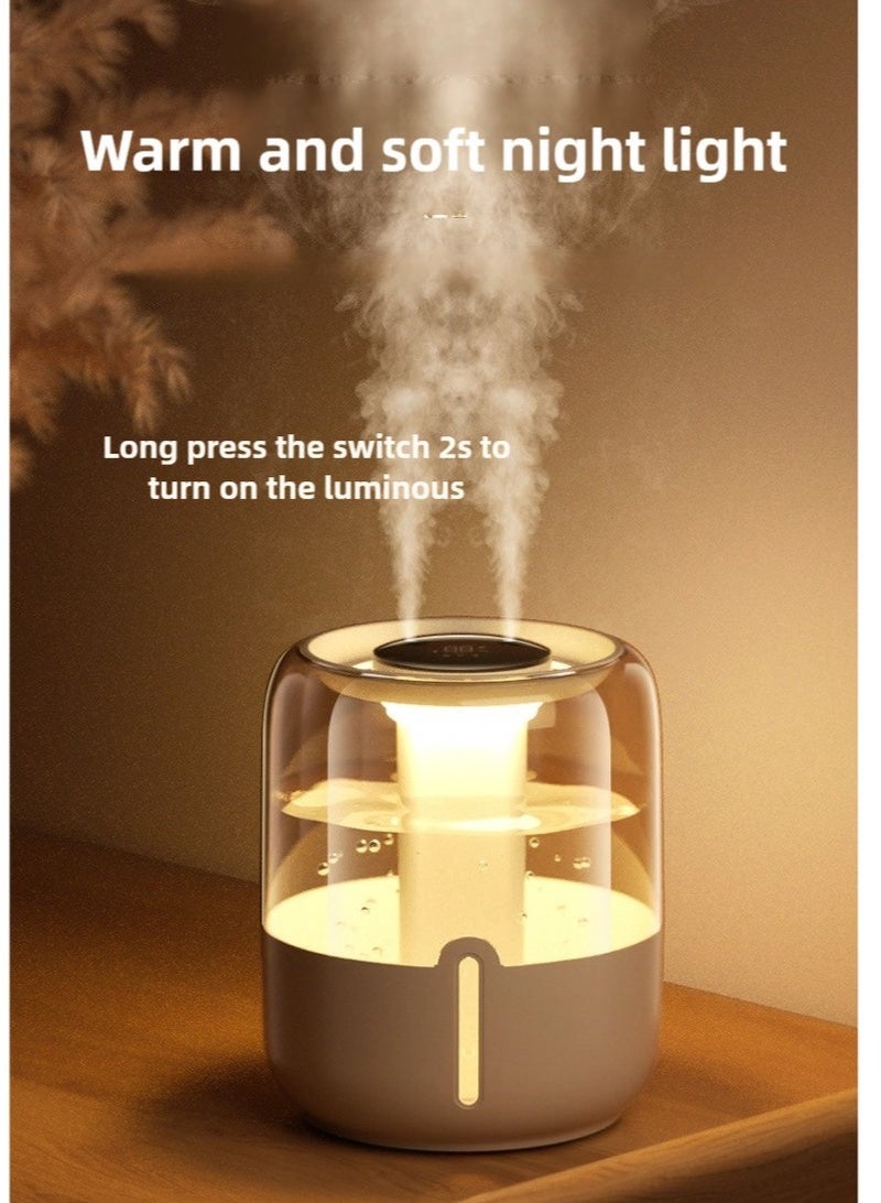 كيلا مرطب هواء سعة 4 لتر مع ضوء وشاشة عرض للرطوبة، مرطب ومنقي هواء مع فوهتين ووظيفة الإضاءة الليلية، 20 ساعة، هادئ (أبيض) - Image 5
