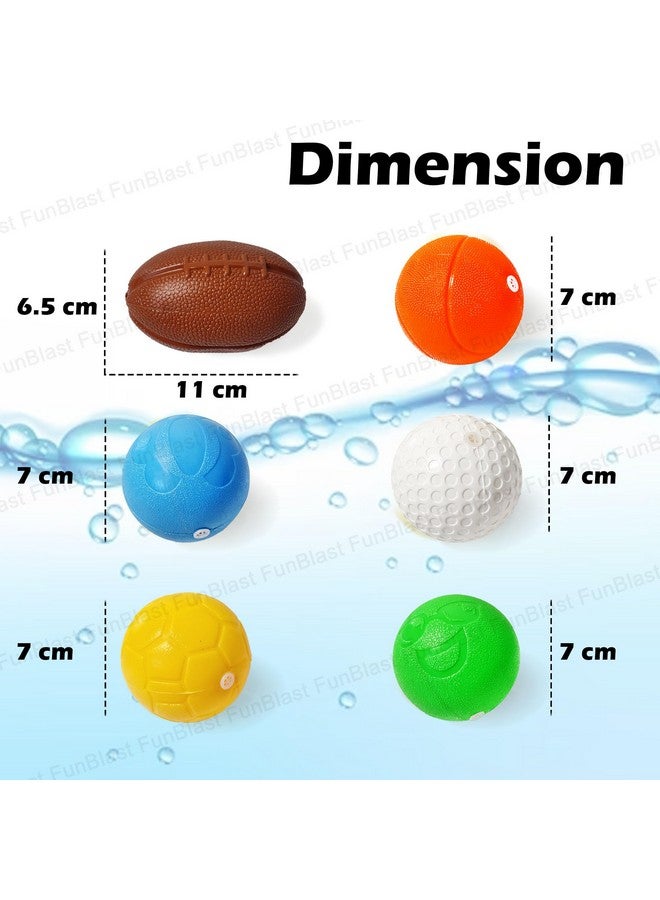 فنبلاست ألعاب حمام FunBlast للأطفال - عبوة من 6 كرات ضغط ملونة، ألعاب استحمام للأطفال الصغار بعمر 6 أشهر فما فوق (عبوة من 6 قطع؛ متعددة الألوان) - Image 1