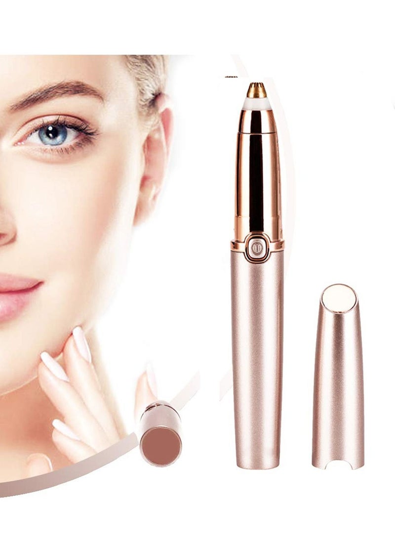 نيبمينينت Eyebrow Hair Remover Painless-Precision Trimmer Brows Epilator Eye Brow Facial Face Razor for Lips Nose Removal with LED Light Women Men (Rose Gold) - Image 2