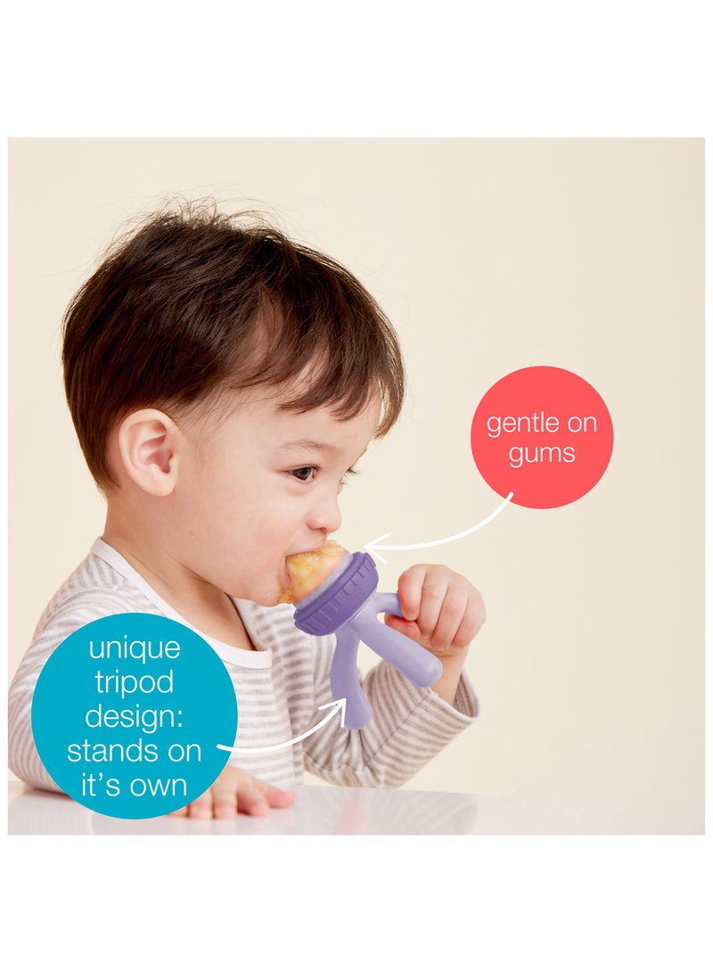 b.box Silicone Fresh Food Feeder, Tripod Design Easy for Baby to Hold, Perfect for Fresh or Fren Foods, Cap Included for On The Go| From 4m+ - Image 5