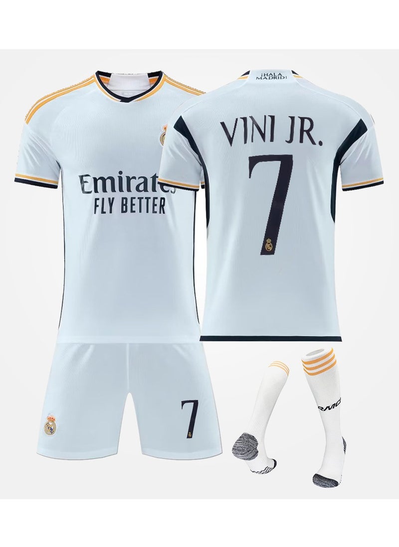 M MIAOYAN Vinicius Real Madrid FC Children's Football Jersey Set  - Image 2