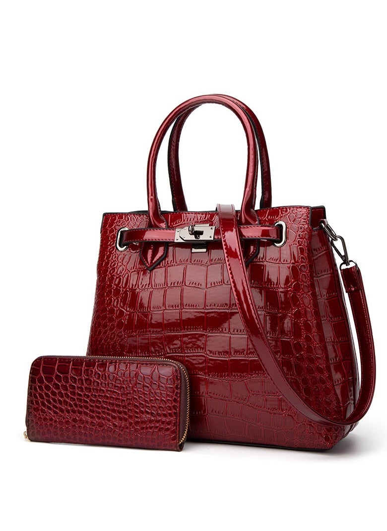 MARTINI Crocodile patterned patent leather women's bag 