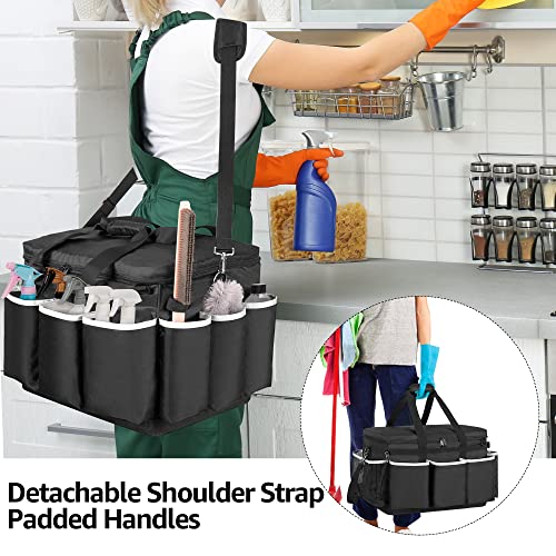 HODRANT Extra-Large Cleaning Caddy with EVA Hard Bottom, High Capacity Cleaning Supplies Organizer for Housekeeping & Home Work, Car Detailing Tools Tote Bag with Shoulder Strap, Patent Design - Image 5
