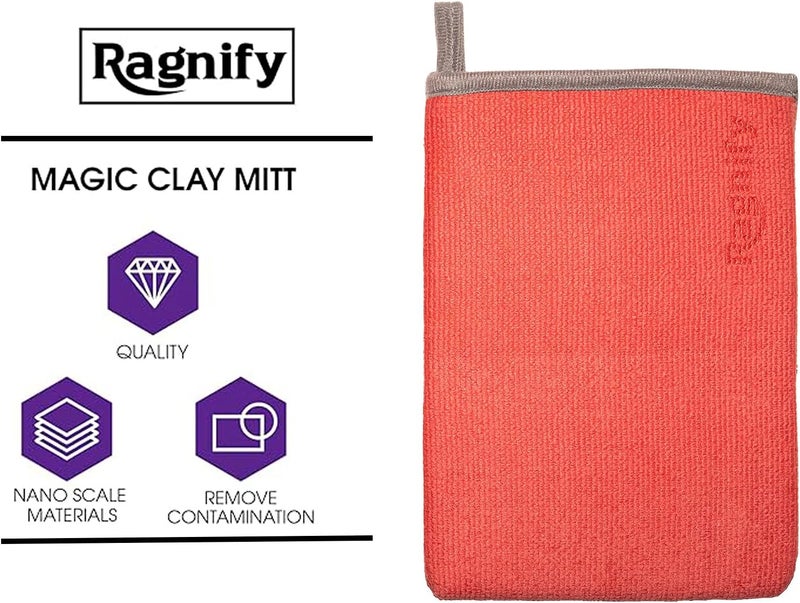 Ragnify Pack of 2 Clay Mitt Auto Detailing Medium Grade Clay Bar Alternative Mitt for Flawless Removal of Surface Bonded Micro Contaminant (Red) - Image 3