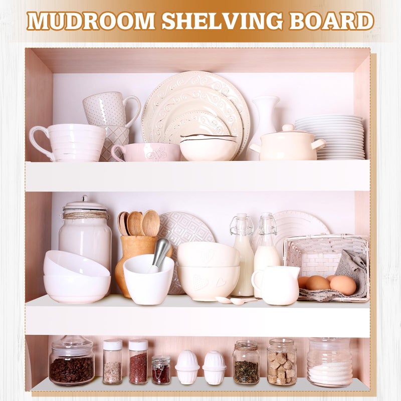 Hoolerry 5 Pcs Wire Shelf Covers Foamed PVC Wire Rack Covers for Removable Closet (Not Wood) Pantry Shelves for Cabinet Bathroom Kitchen Shelving Decoration(White,36x16inch) - Image 5