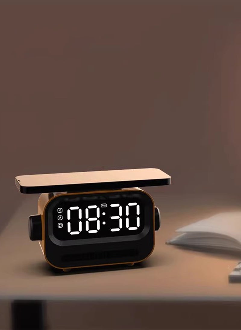 Sharpdo 6-In-1 Multifunctional Smart Wireless Charging Bluetooth Speaker, Atmosphere Light/Digital Display Clock/Alarm Clock/Smart Wireless Charging/Bluetooth Speaker - Image 2