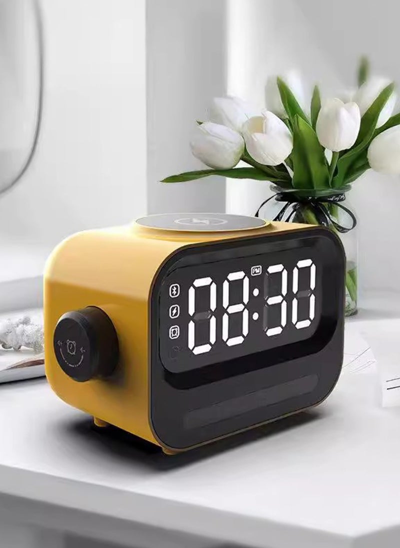 Sharpdo 6-In-1 Multifunctional Smart Wireless Charging Bluetooth Speaker, Atmosphere Light/Digital Display Clock/Alarm Clock/Smart Wireless Charging/Bluetooth Speaker - Image 3