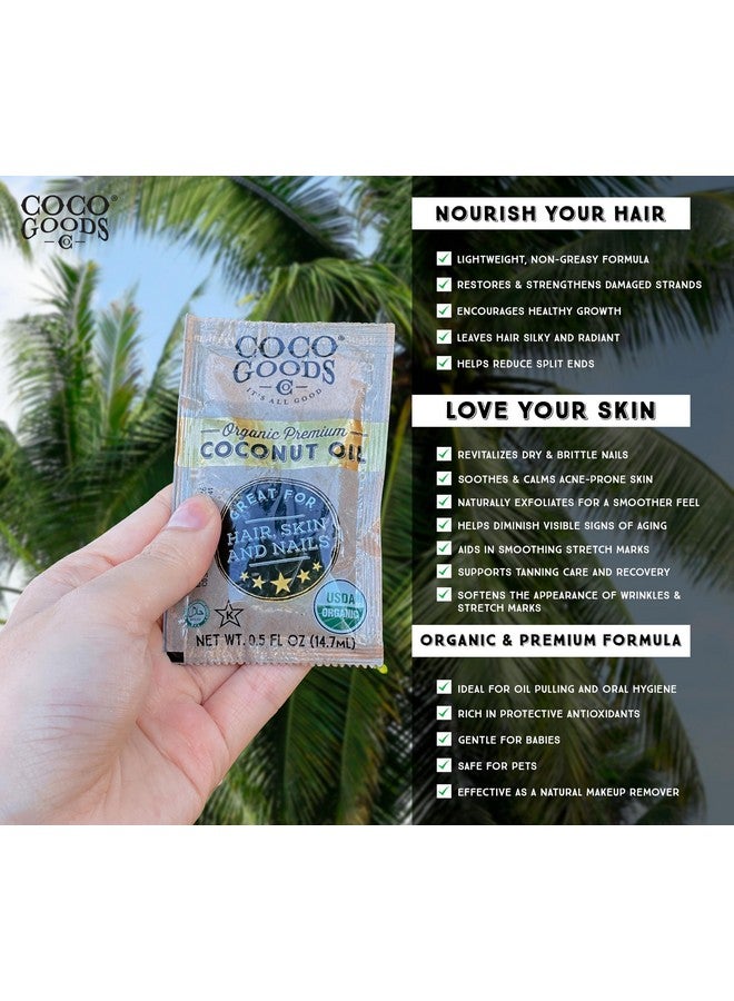 cocogoodsco زيت جوز الهند العضوي الممتاز من كوكو غودز كو، مستخرج بالطرد المركزي - رائع للعناية بالشعر والأظافر، مرطب للبشرة 7.5 أونصة سائلة (عبوة سفر/راحة، 0.5 أونصة سائلة × 15 عدد) - Image 3