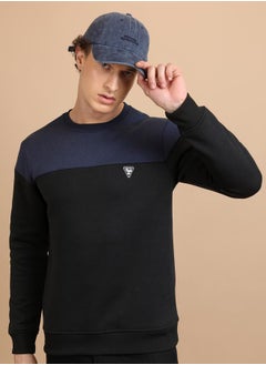 Ketch Color Block Badge Detail Sweatshirt by Styli  - Image 1