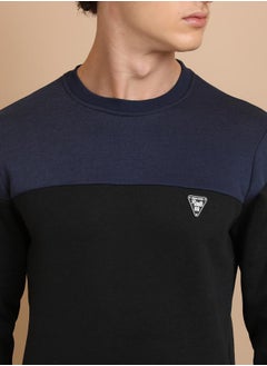 Ketch Color Block Badge Detail Sweatshirt by Styli  - Image 2