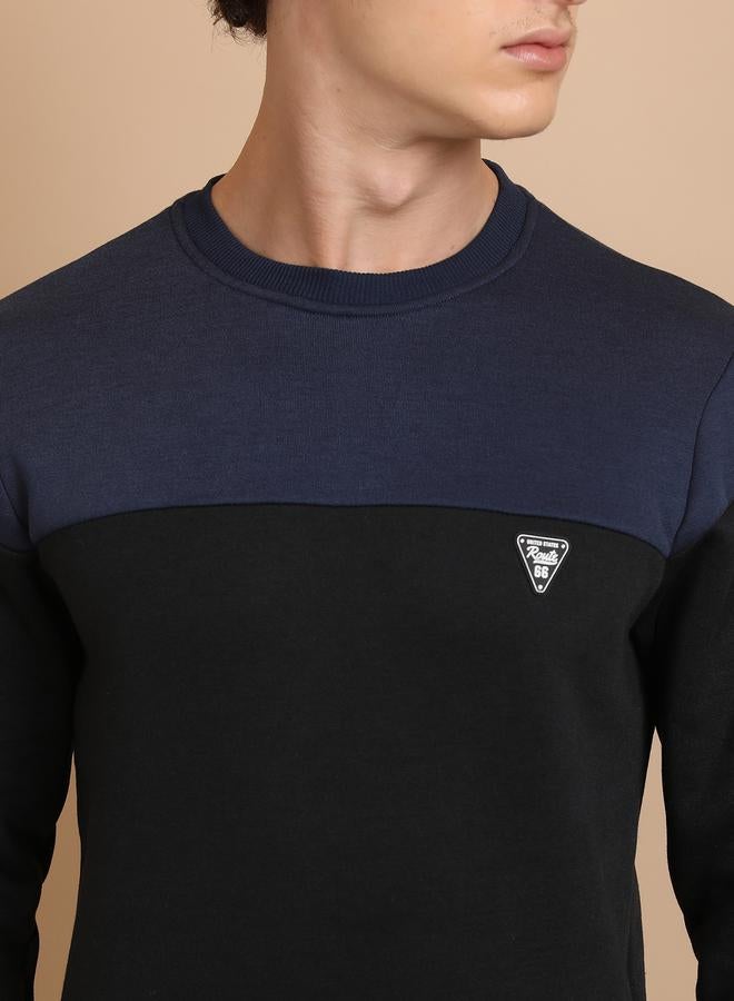 Ketch Color Block Badge Detail Sweatshirt by Styli  - Image 2