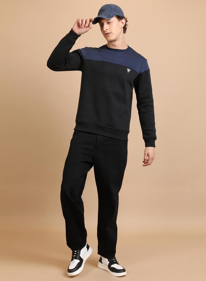 Ketch Color Block Badge Detail Sweatshirt by Styli  - Image 4