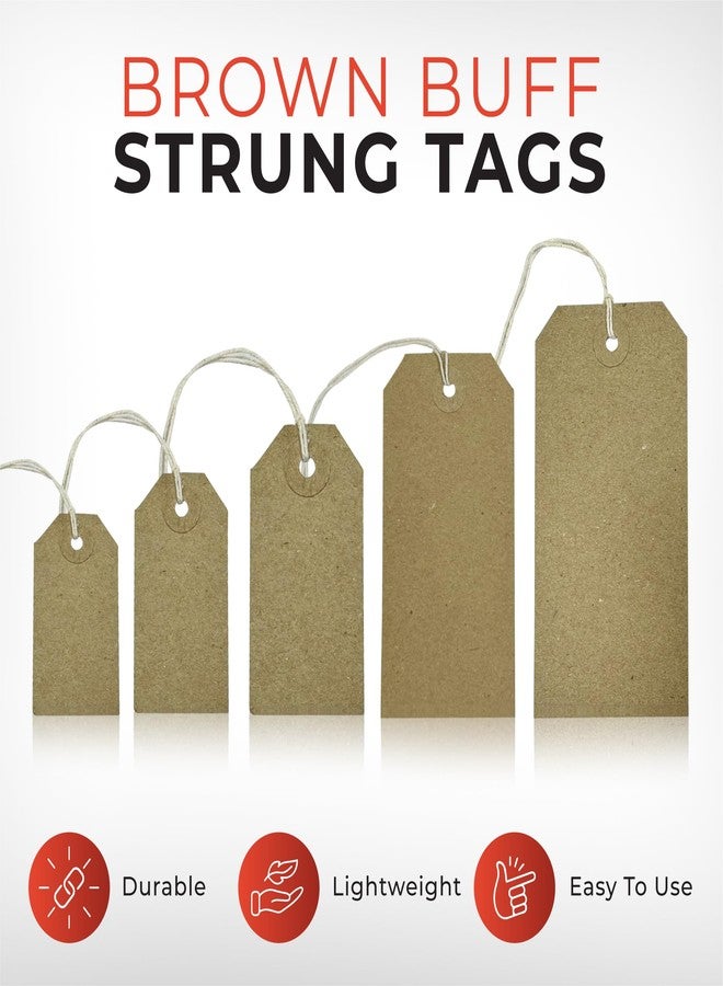 Janrax Box of 1000 Brown Buff Strung Tags (54mm x 30mm) - Image 2