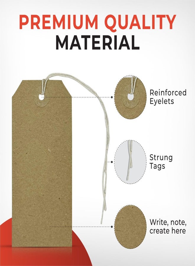 Janrax Box of 1000 Brown Buff Strung Tags (54mm x 30mm) - Image 3