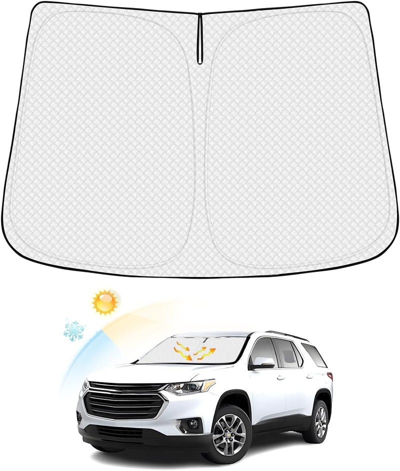 Canvcle Windshield Sun Shade for Chevrolet Traverse 2018-2026 - 6-Layer Foldable UV Protection - Image 1