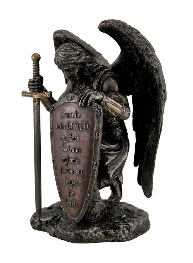 Veronese Design Veronese Resin Statues Praise Be to The Lord My Rock Kneeling Warrior Angel Statue 6 X 8 X 4.5 Inches Brown - Image 2