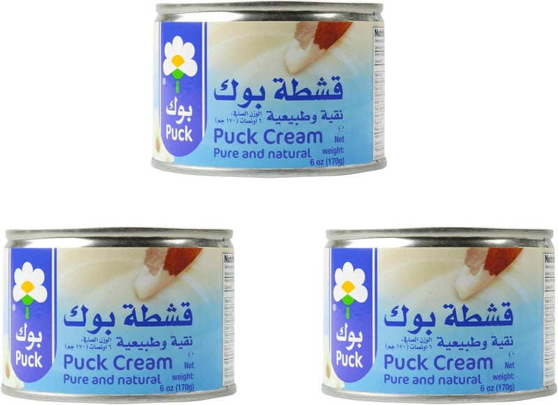 Puck Pure and Natural Cream, Fresh N Creamy, Great for Savory and Sweet Dishes, 6oz (Pack of 3) - Image 1