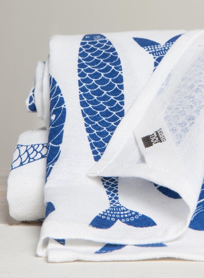 Now Designs Floursack Dishtowels Set of 2 | Royal Blue Fish Market - Image 3