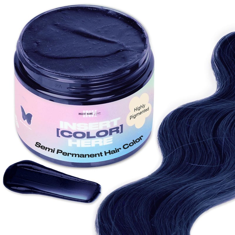 INH Semi Permanent Hair Color | Color Depositing Conditioner | Blue Black Hair Dye | No Bleach & No Peroxide Temporary Tint for Women & Men | Vegan, Ammonia Free, & Sulfate Free | Ready to Use, 6oz - Image 1