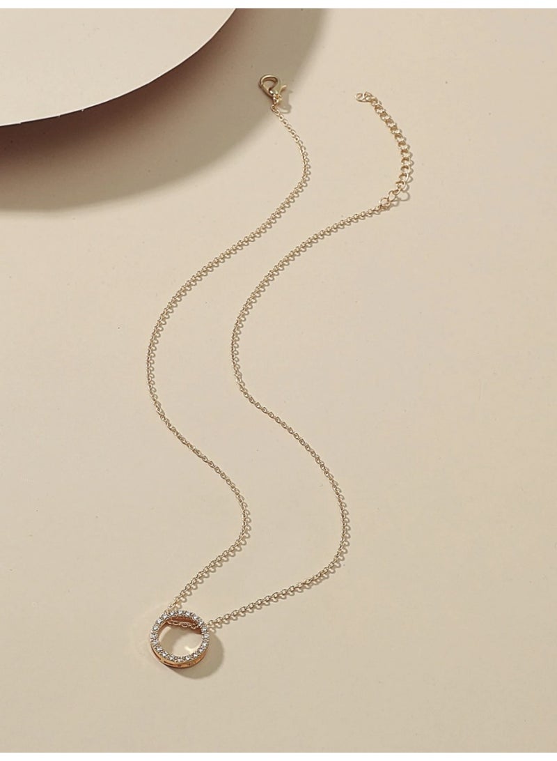 Round Loop Necklace With Fixed Knot And Cubic Zirconia — - Image 3