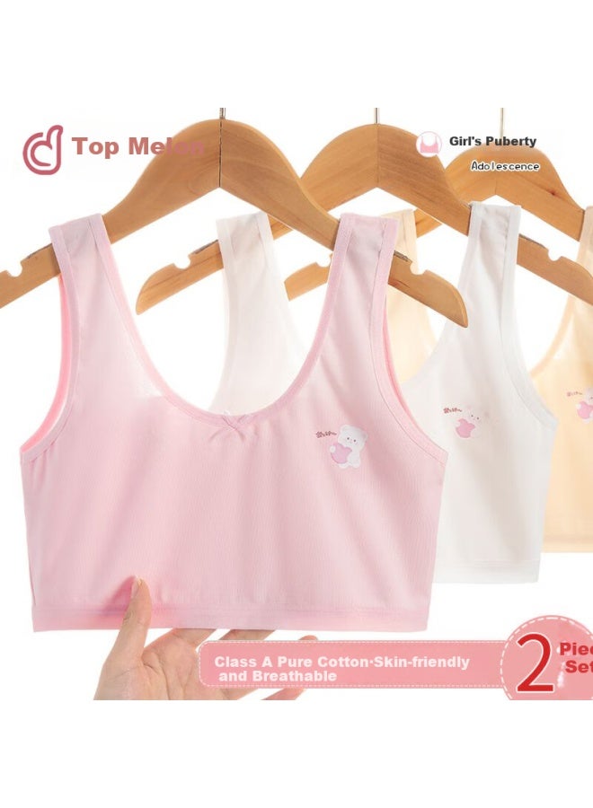 Top melon Dingguagua Girls' Underwear, Children's Underwear For Puberty, Summer Vest For Primary School Students, Bra For 9-12 Year Old Girls, Cotton First Stage Brassiere - Image 1