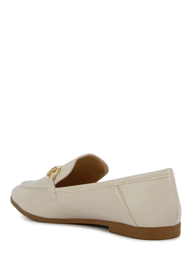 London Rag Ecru Semi Casual Faux Leather Loafers