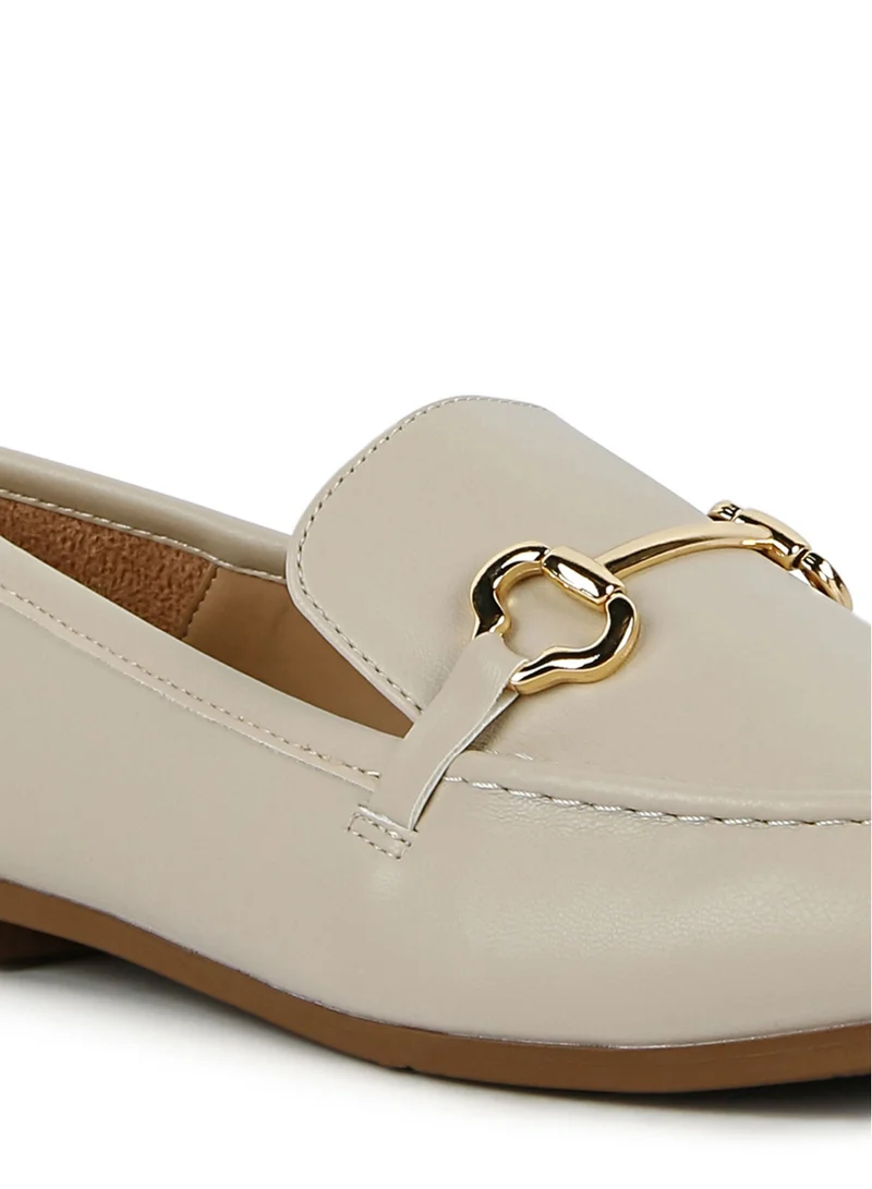London Rag Ecru Semi Casual Faux Leather Loafers