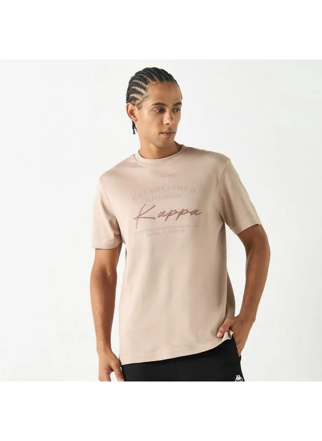 Kappa Kappa Logo Embroidered T-shirt with Crew Neck and Short Sleeves