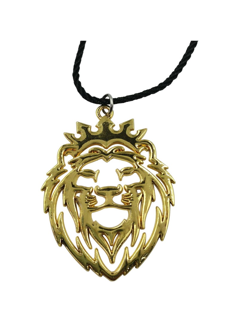 NMC Gold Lion Head Car Mirror Hanging Ornament with Crown, Metal Finish King Style Pendant for Car Interior Décor - Image 3