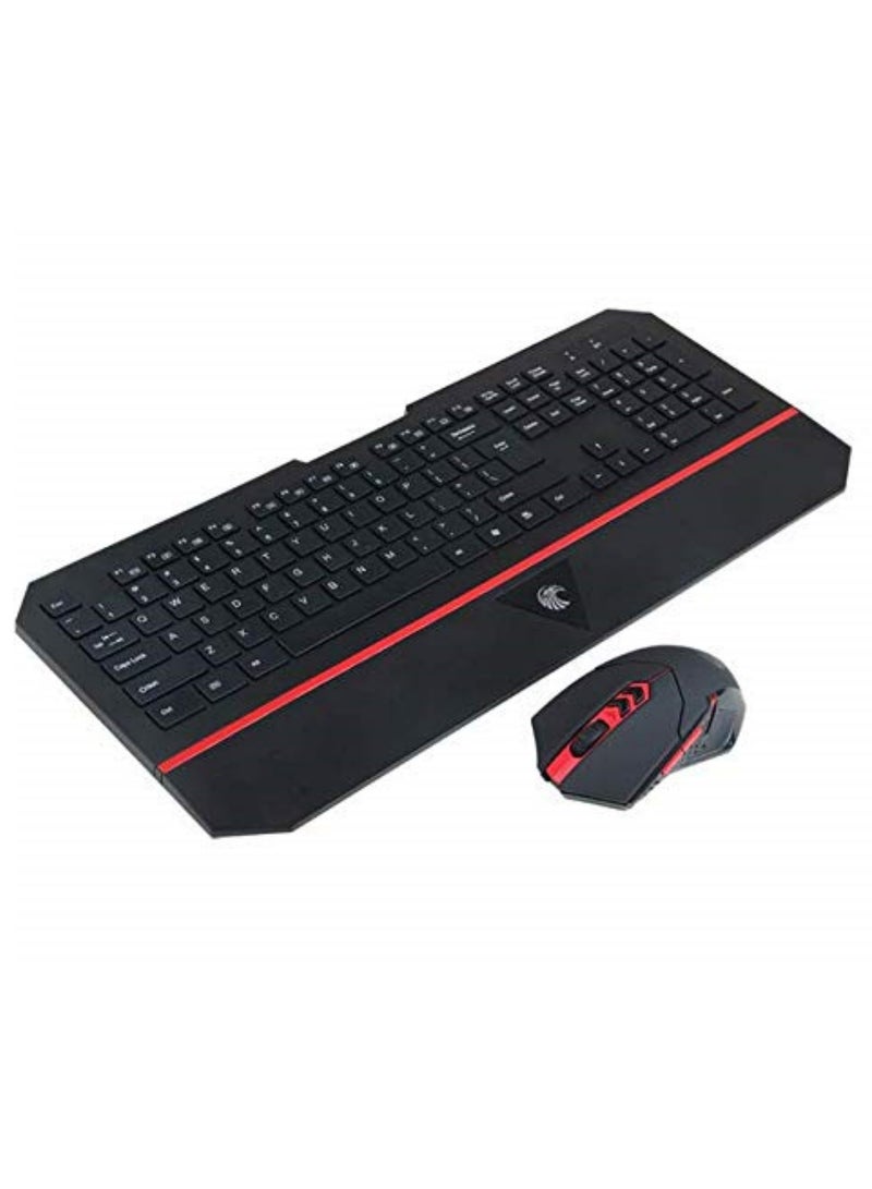 E780 Wireless Keyboard and Mouse Combo 24G Gaming Set for PC Desktop Notebook with Streamlined Laser Mouse Comfort Hand Cradling Shape Non-Slip Design Edge Light LED Backlight - Image 3