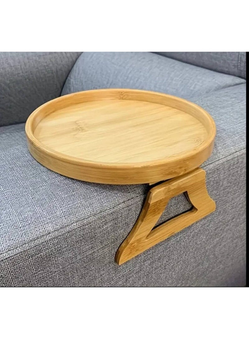 Wooden Sofa Armrest Tray – Natural Wood with Water-Resistant Coating – Couch Arm Table – Drink & Snack Organizer – Elegant Foldable Design - Image 4