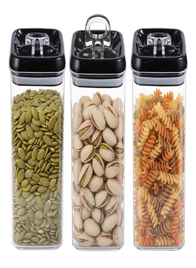 Felli Flip Tite Food Storage Container with Lid Airtight 4" Ring Seal Flip Top, Stackable Acrylic Canister Jar for Pantry Kitchen Counter, Snack Coffee Bean Granola Pet Treats Cracker Holder (1.2 L) - Image 1