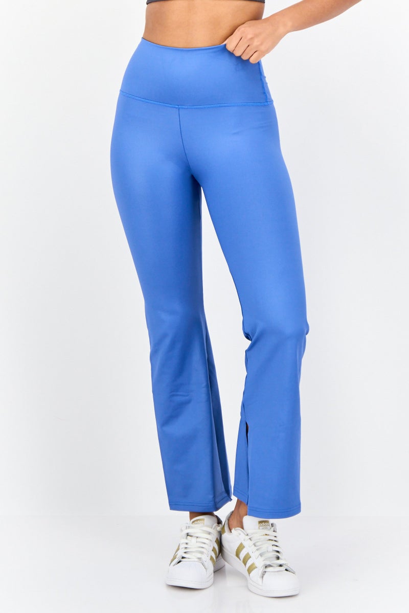 Offline by Aerie Women Regular Fit Plain 7/8 Flare Pants, Blue - Image 1