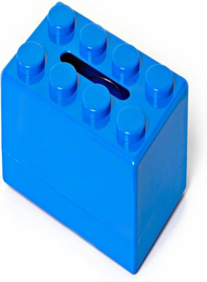 Modern ABS Rectangular Box, Building Block Design, Blue - Image 4