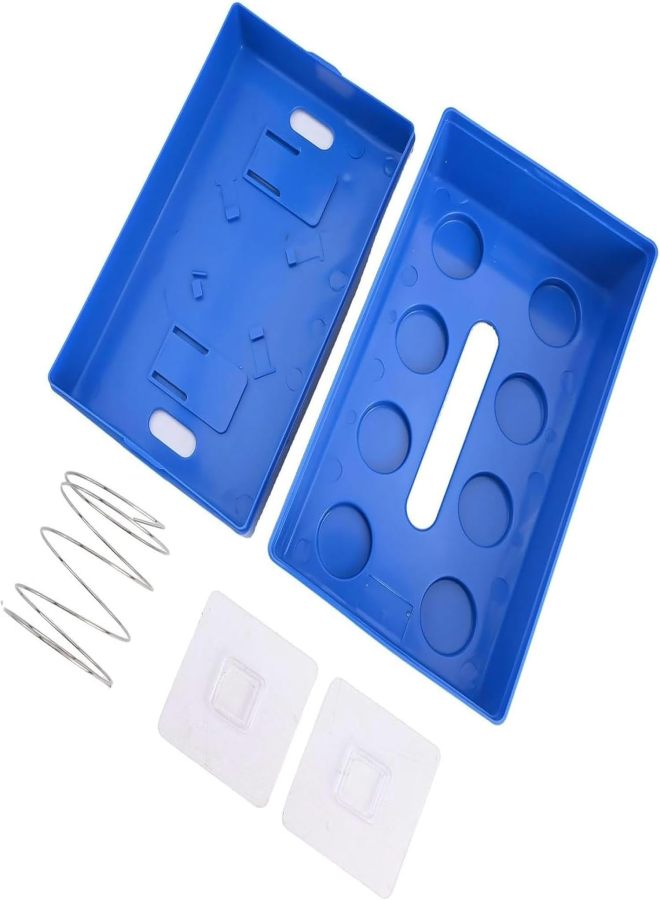 Modern ABS Rectangular Box, Building Block Design, Blue - Image 3