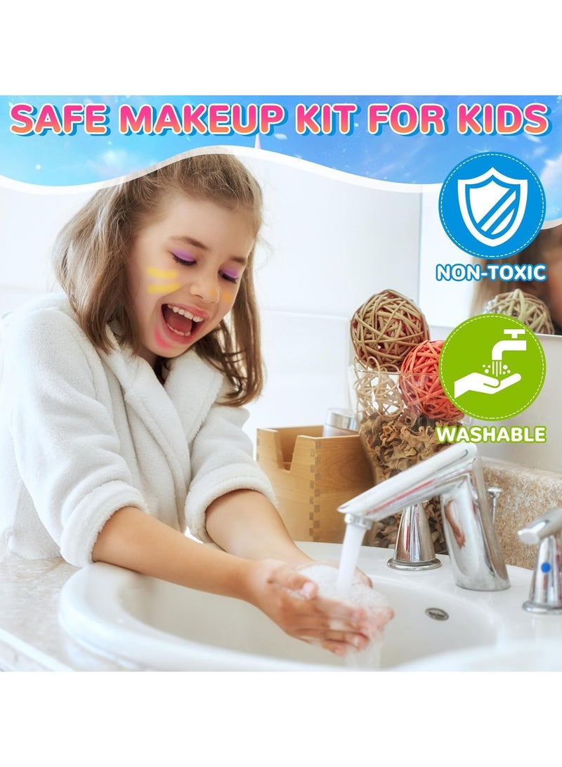 Harvestoy Washable Makeup Girls Toys,Girls Make Up Kit for Kids Inclubes 24 Pcs , Makeup Sets for Kid's Children Birthday Gifts Blue - Image 4
